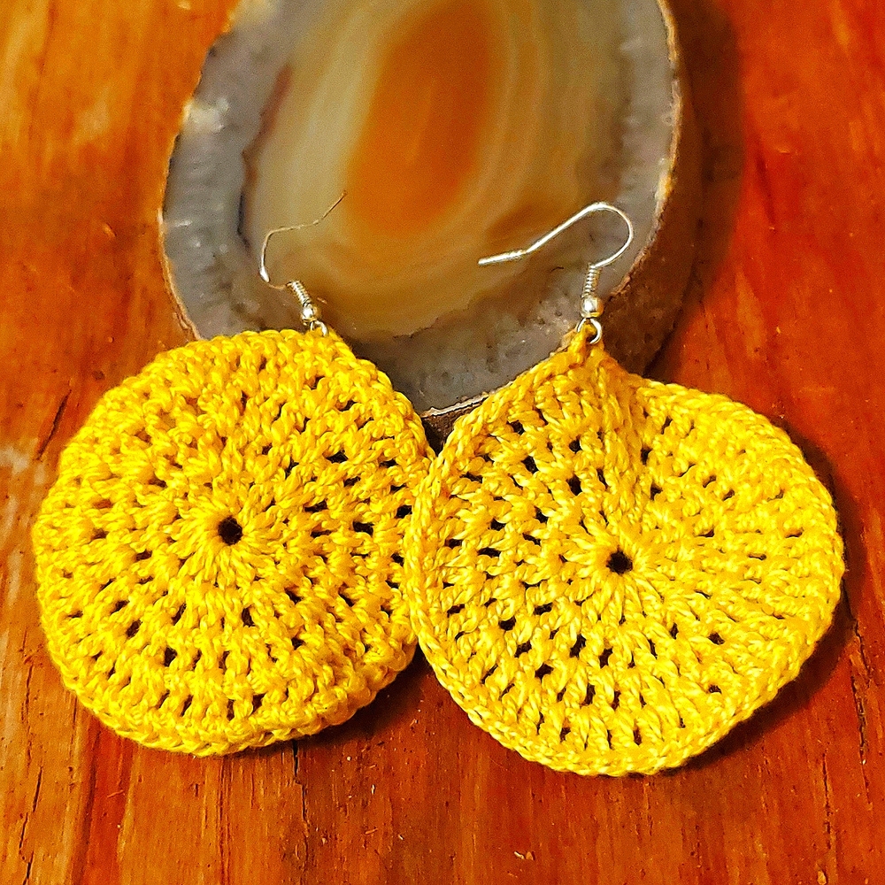 *One-of-a-Kind* Vintage Style, Handmade Yellow Knot Earrings